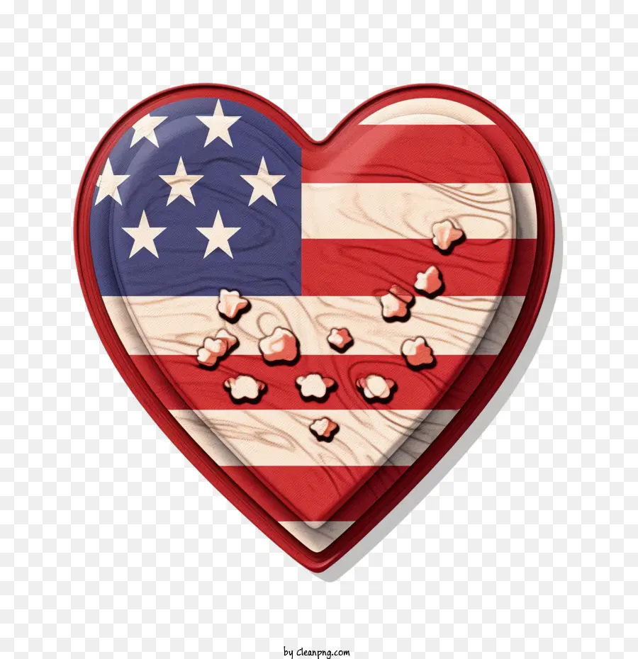 американский флаг，сердце PNG
