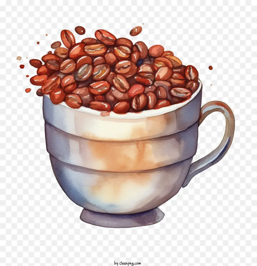 кофе в зернах，Чашка кофе PNG