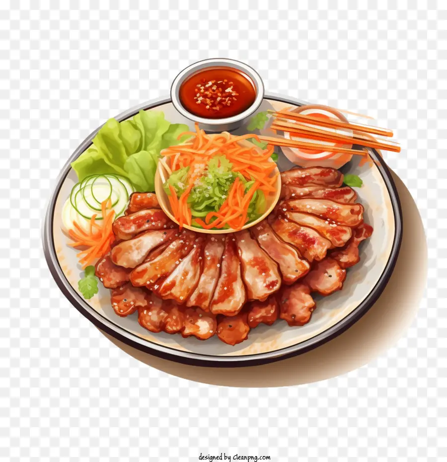 корейская еда，Жареное мясо PNG