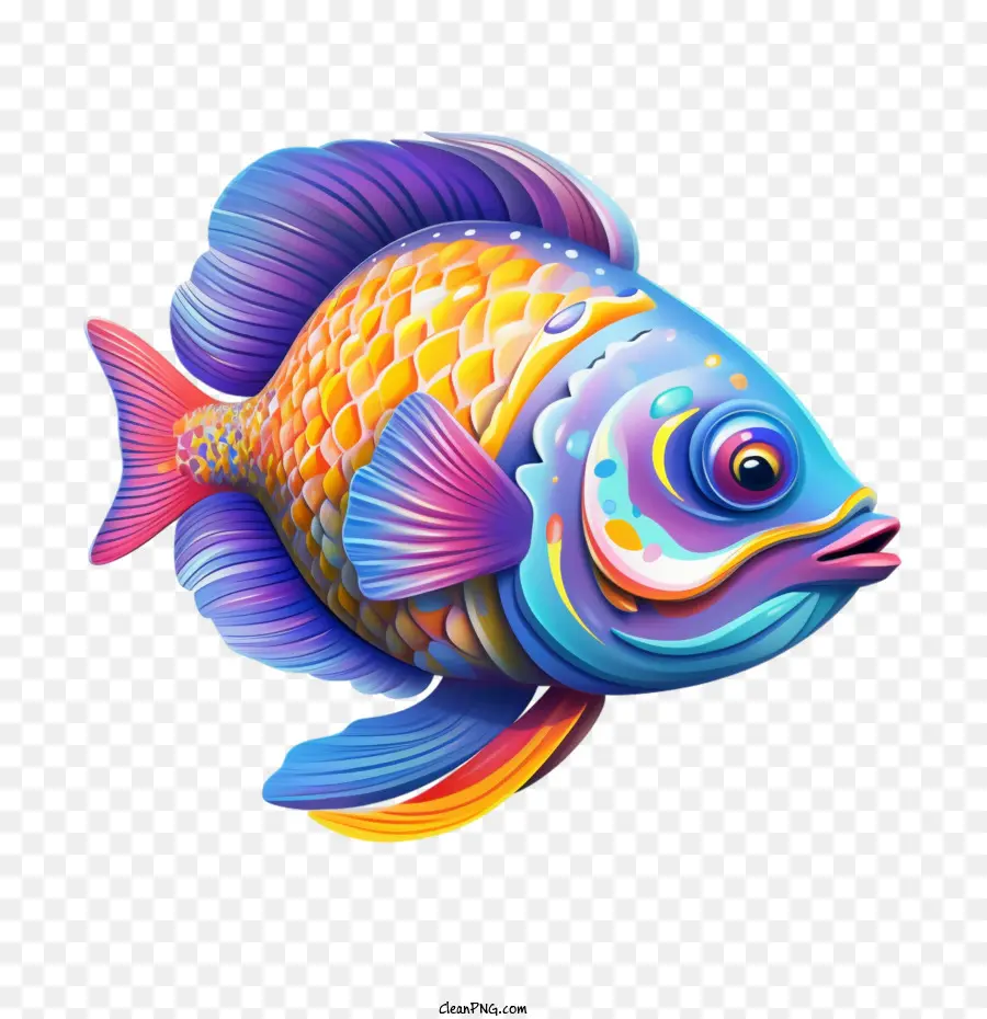 Рыбы，Радуга PNG