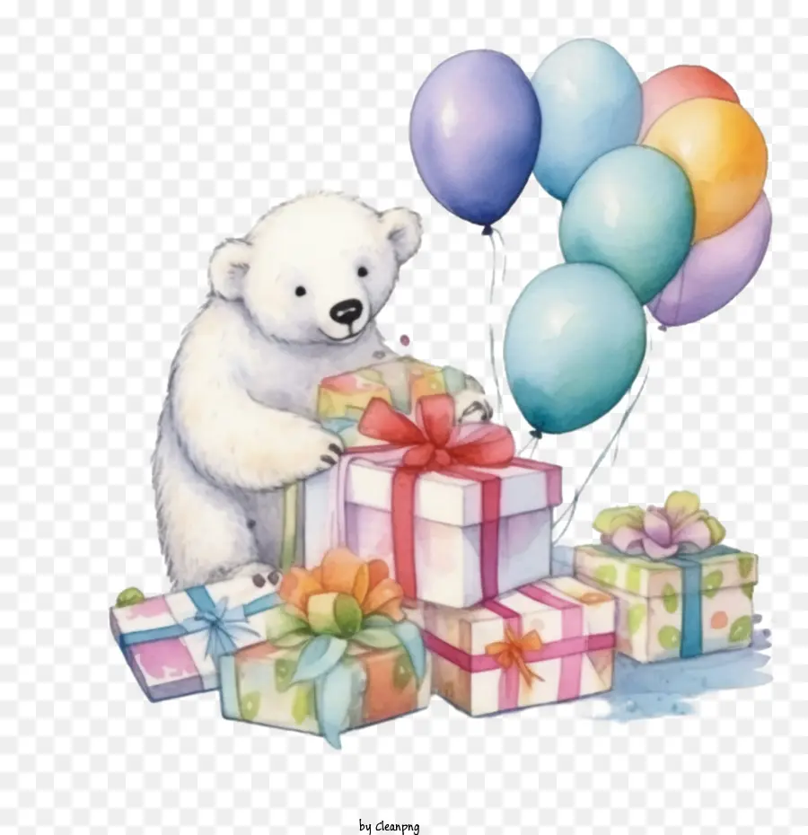 Белый медведь，подарочная коробка PNG
