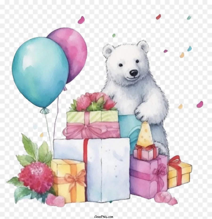Белый медведь，подарочная коробка PNG