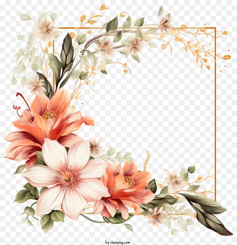 цветок кадр，цветочные кадр PNG