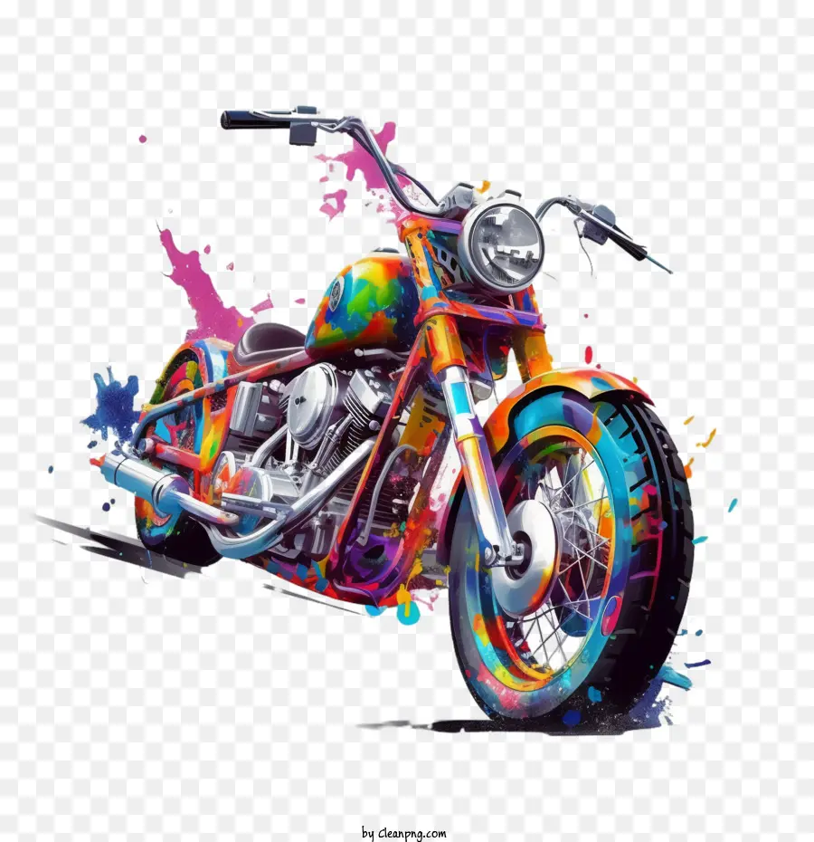 Мотоцикл，красочные PNG