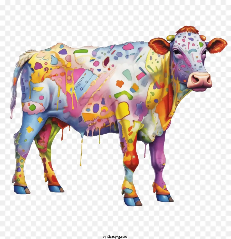 корова，красочные PNG