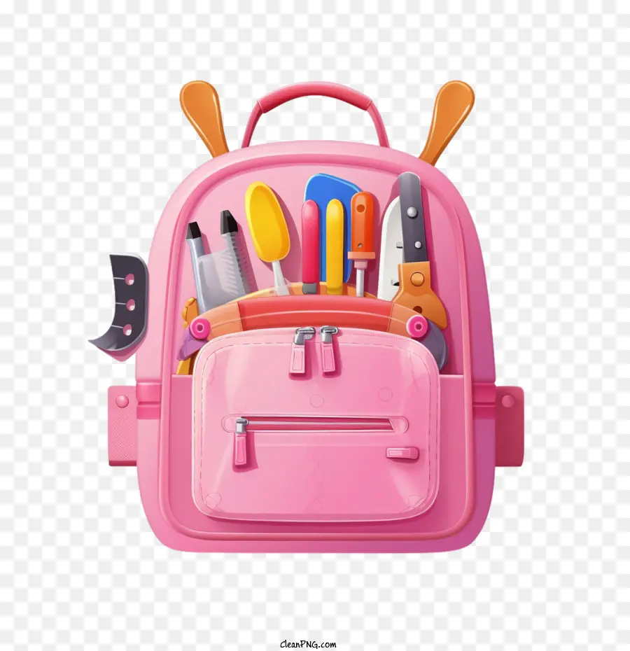 Школьная сумка，Розовый рюкзак PNG