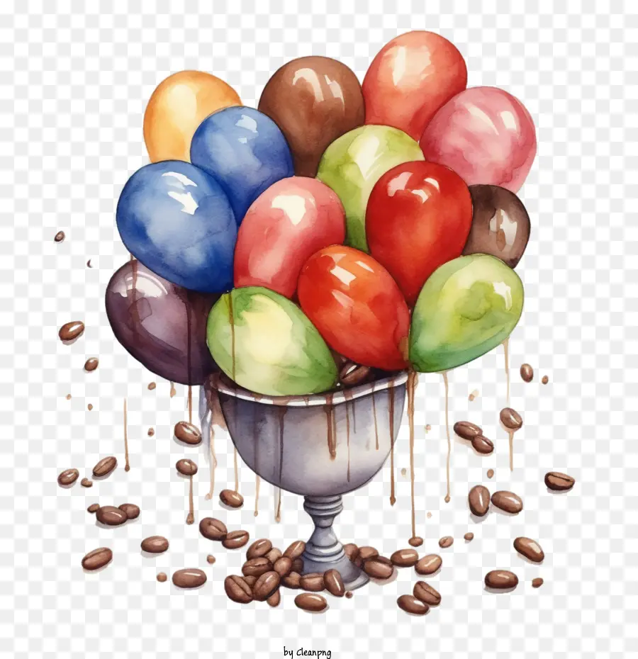 воздушные шары，кофе PNG