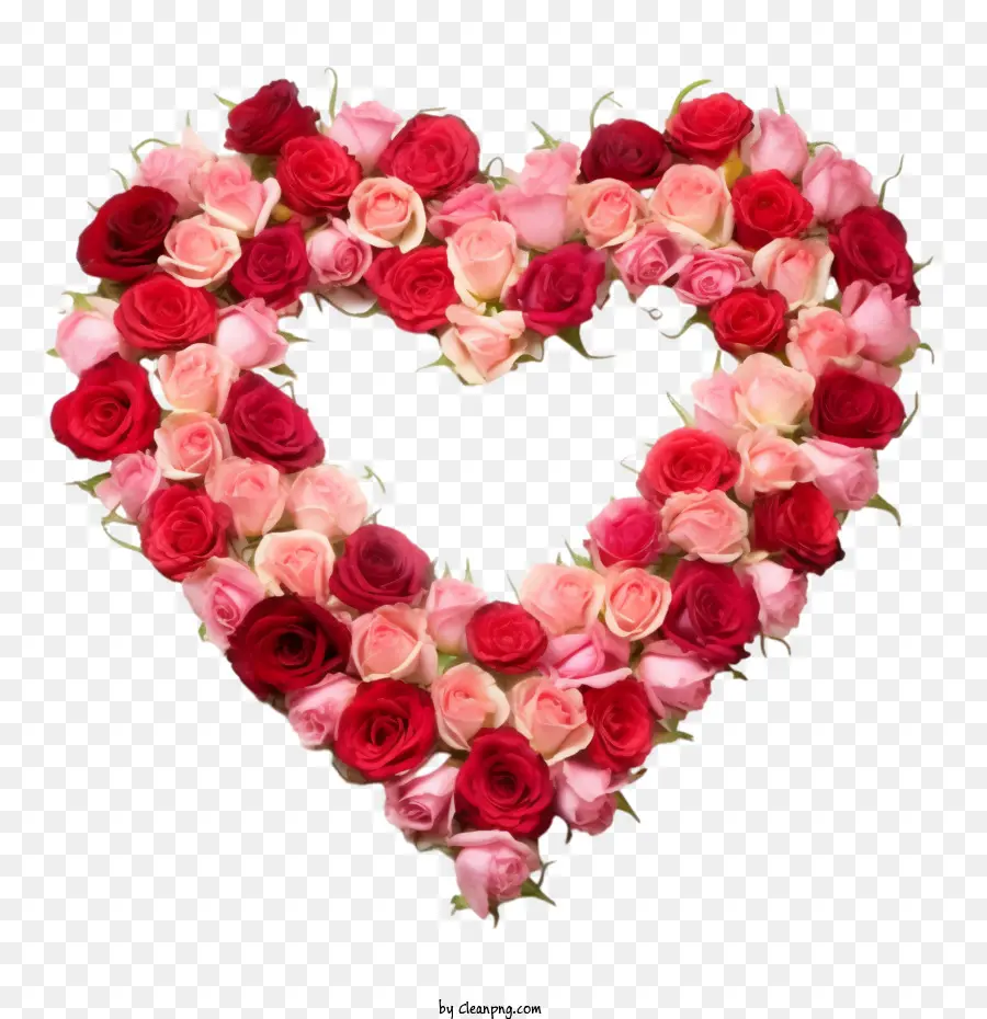 Роза，розовое сердце PNG