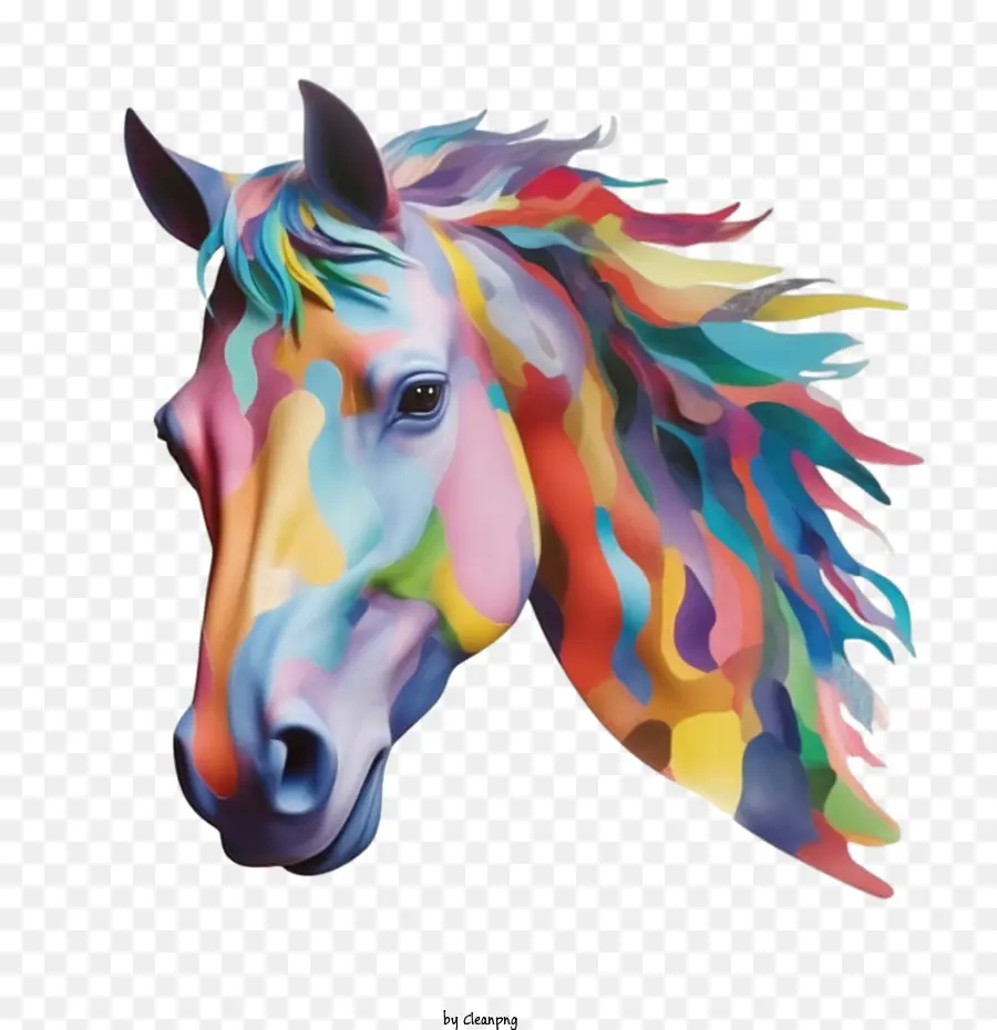 лошадь，красочные PNG