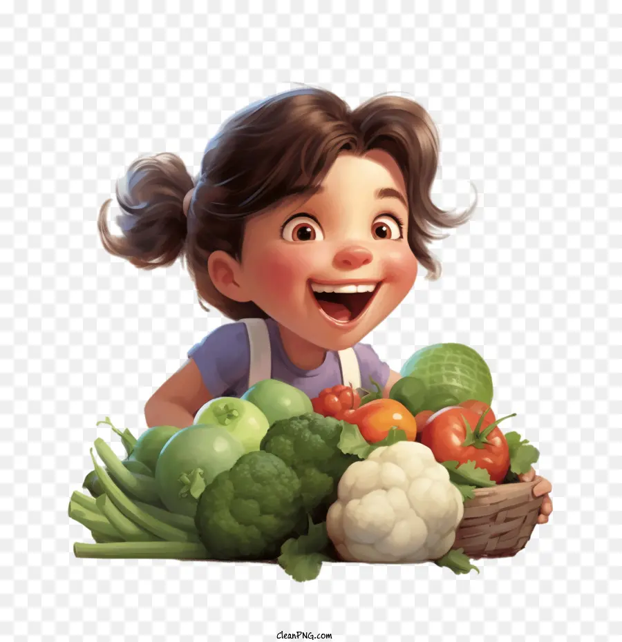 Овощ，девушка PNG
