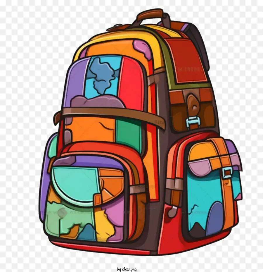 Школьная сумка，красочные PNG