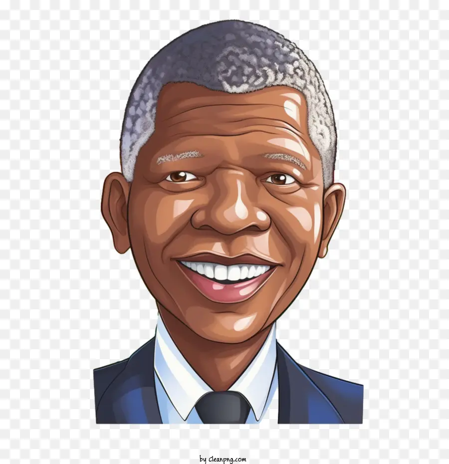 Нельсон Мандела，улыбающийся человек PNG