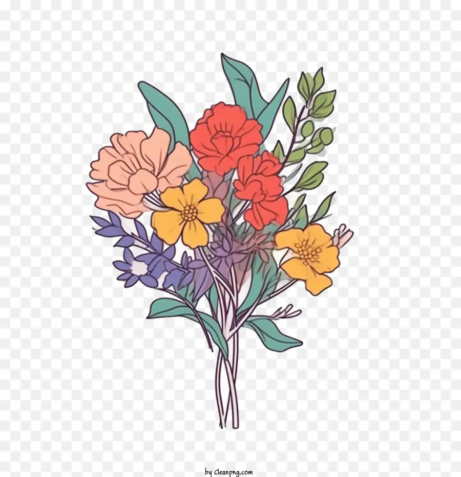 цветок，рисованный цветок PNG