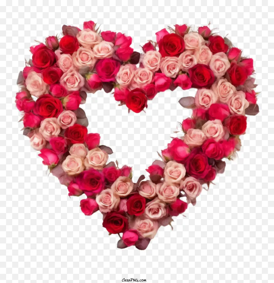 Pink Rose，розовое сердце PNG