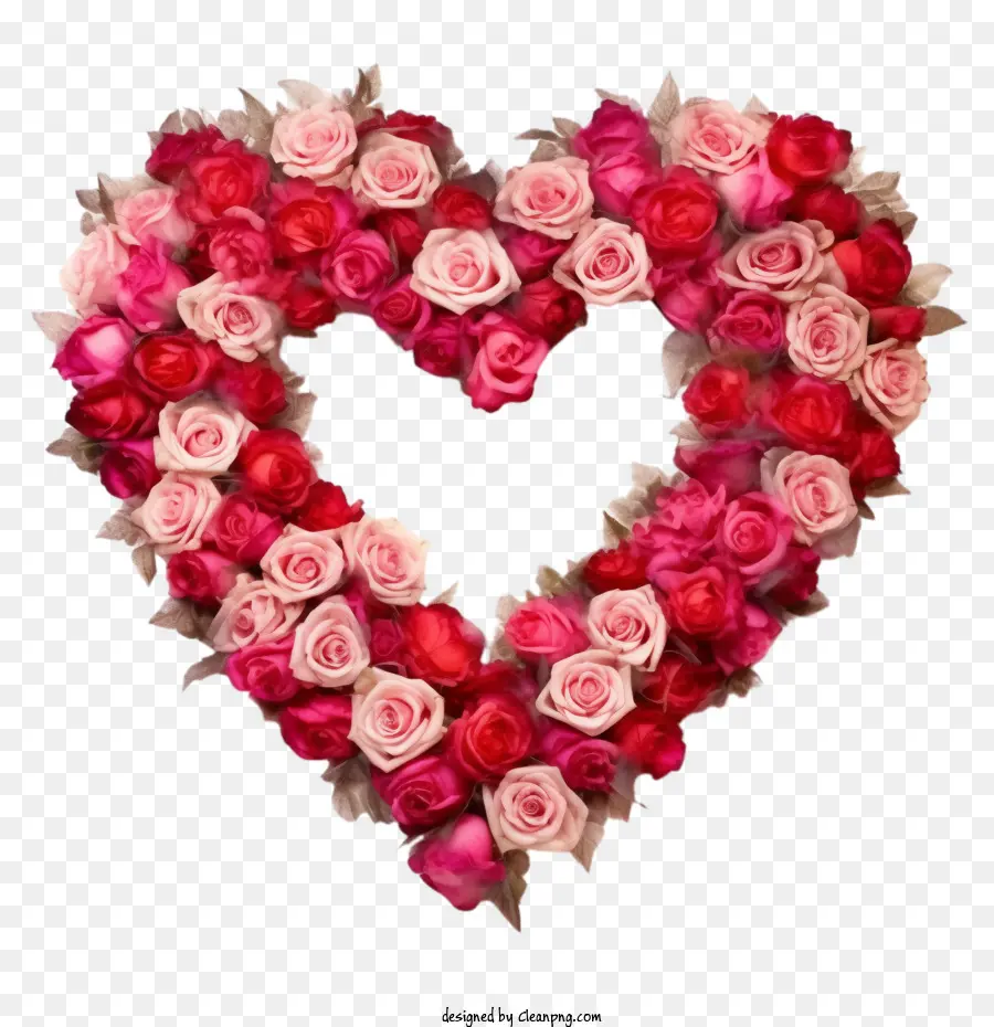 Pink Rose，розовое сердце PNG