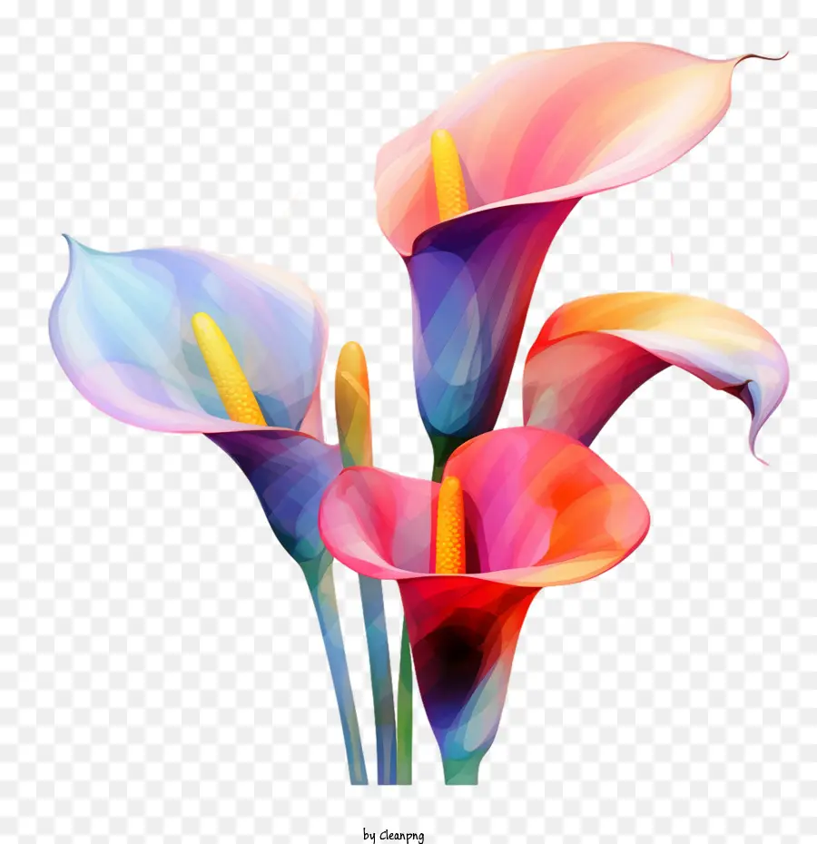Калла Лили，Красочные цветы PNG
