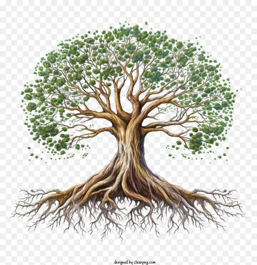 большое дерево，корни PNG