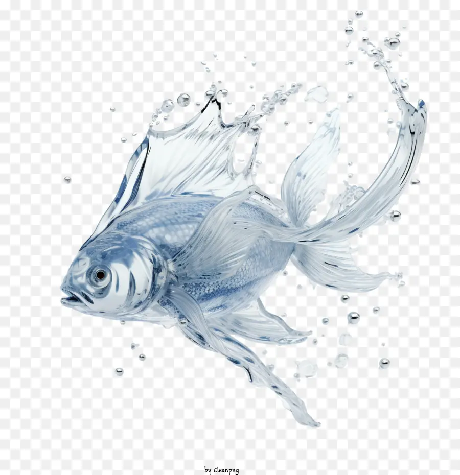 плеск воды，3d рыба PNG