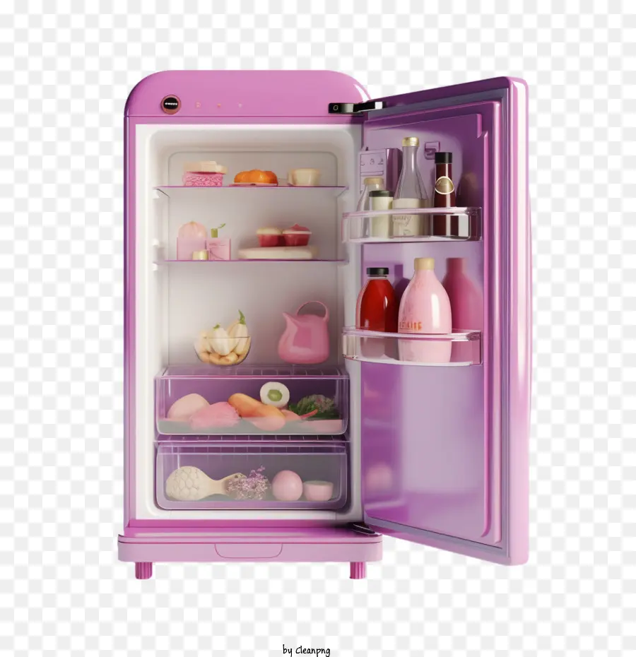 холодильник，розовый PNG