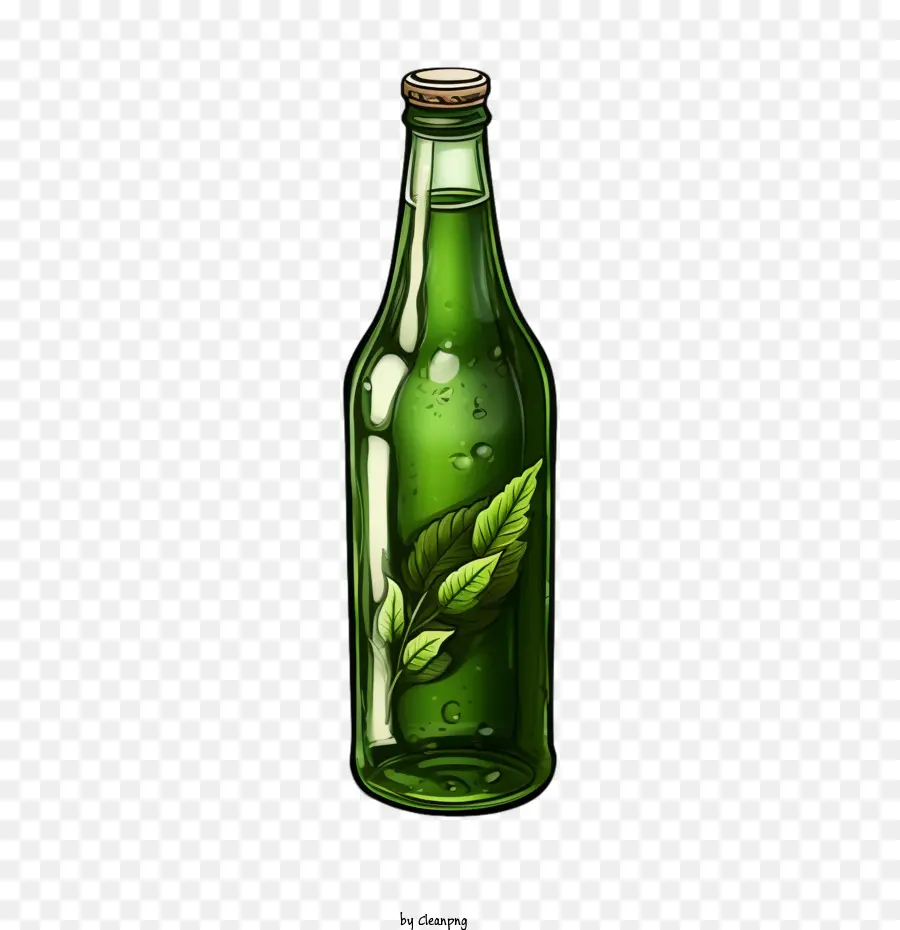 Бутылка пива，зеленый PNG