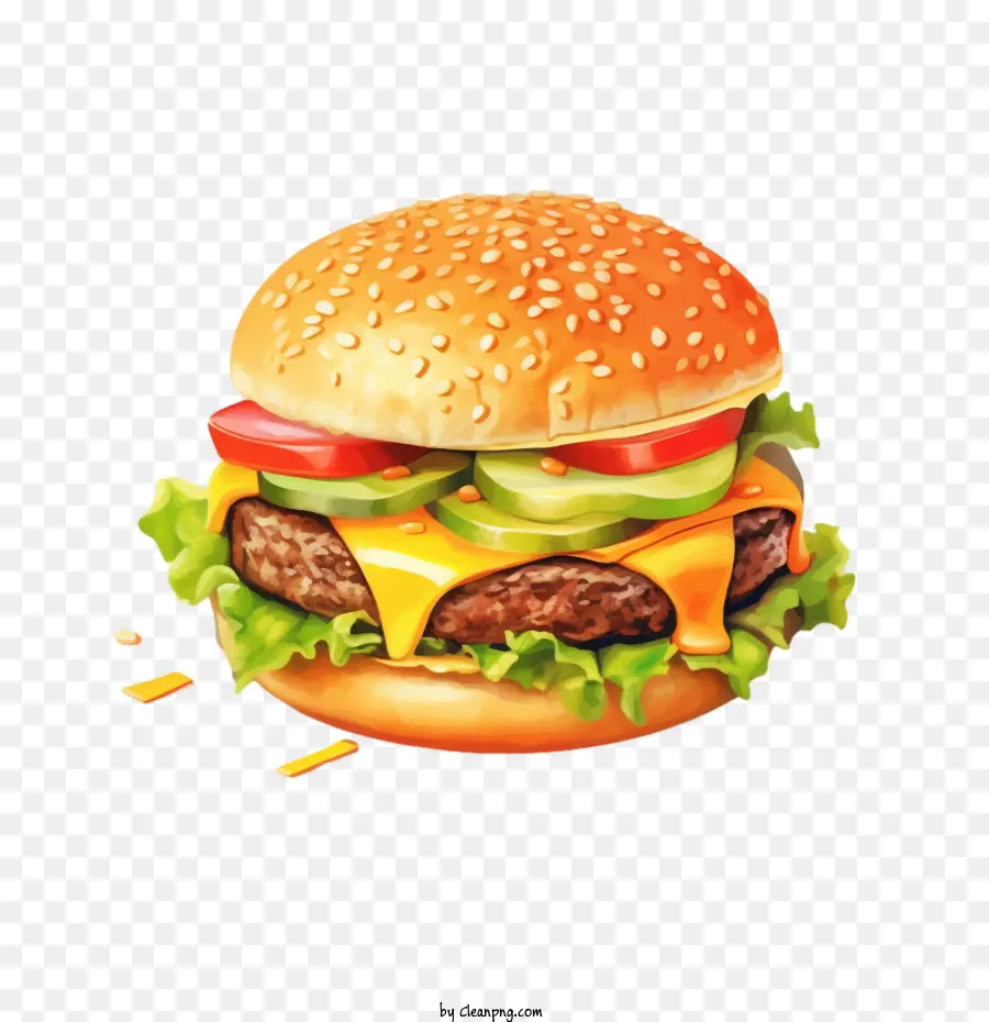 Гамбургер，чизбургер PNG