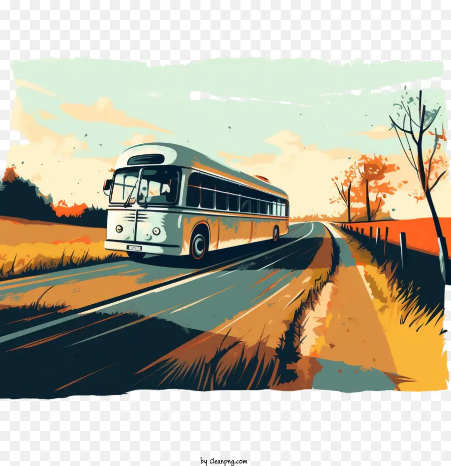 сельский день транзита，автобус на сельской дороге PNG