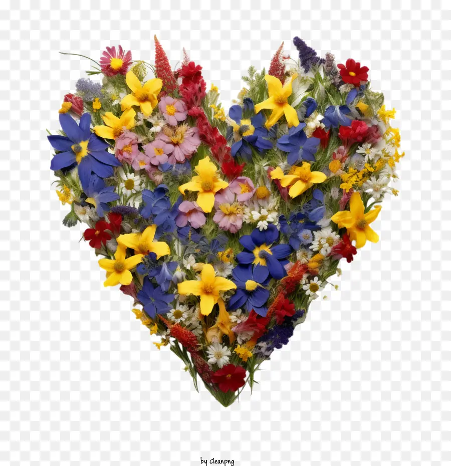 цветочное сердце，цветок PNG