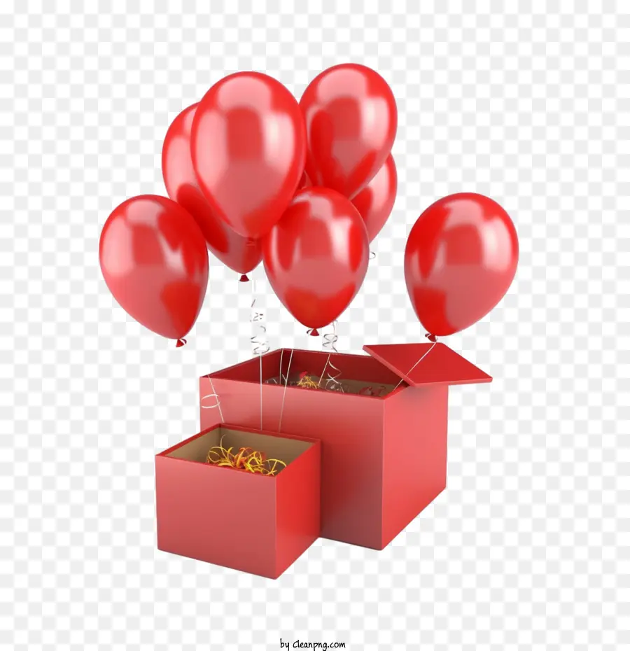 красный шар，Красная подарочная коробка PNG