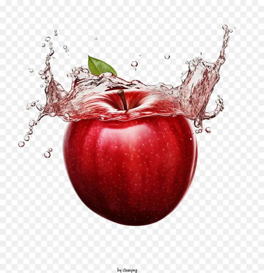 яблоко，плеск воды PNG