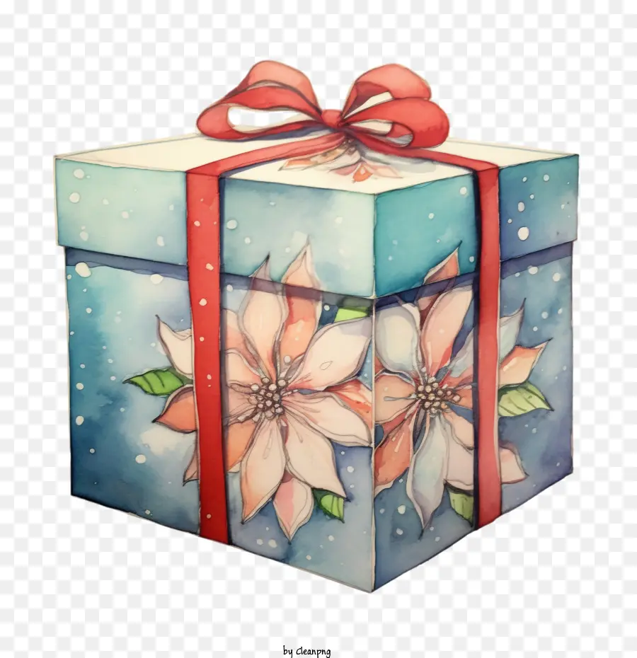 Ретро подарочная коробка，рождественский подарок коробка PNG