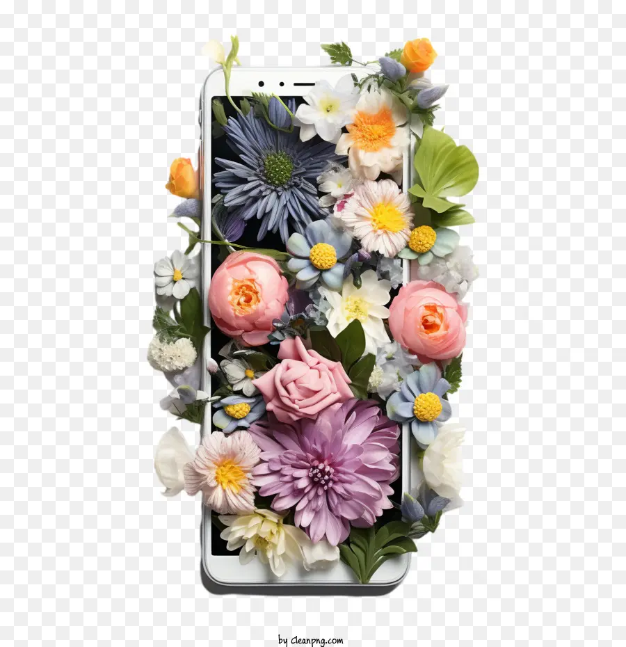 Смартфон，Красочные цветы PNG