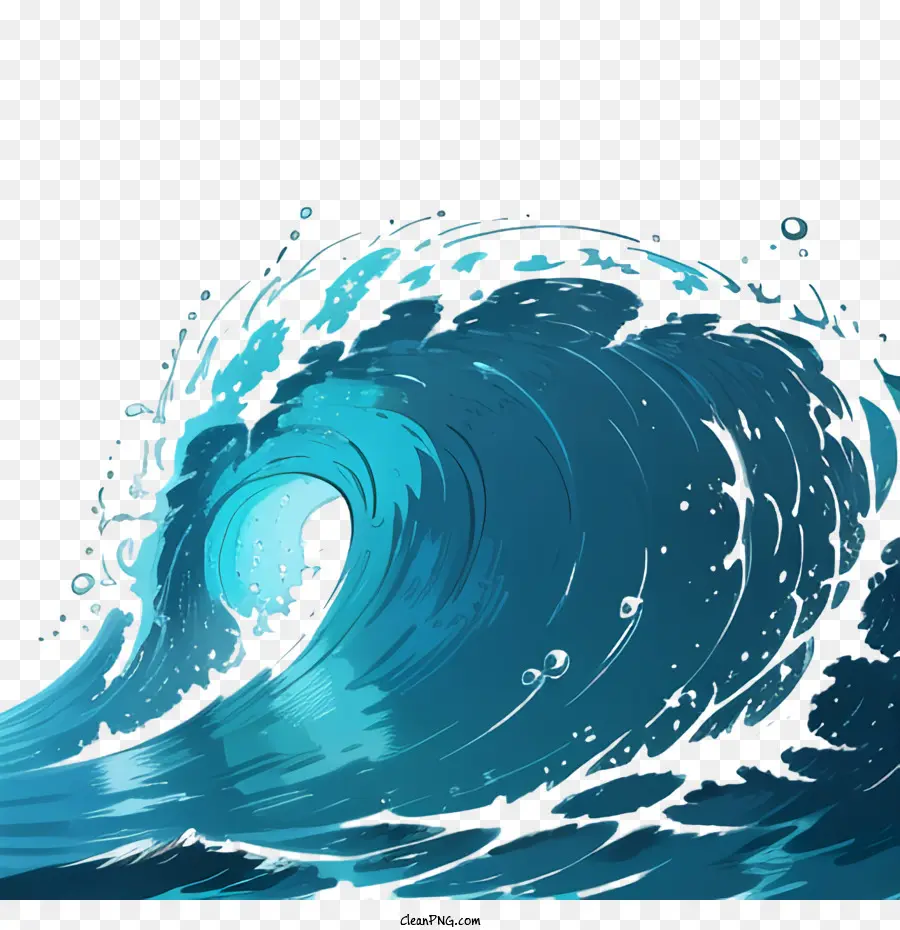 океанская волна，синий PNG