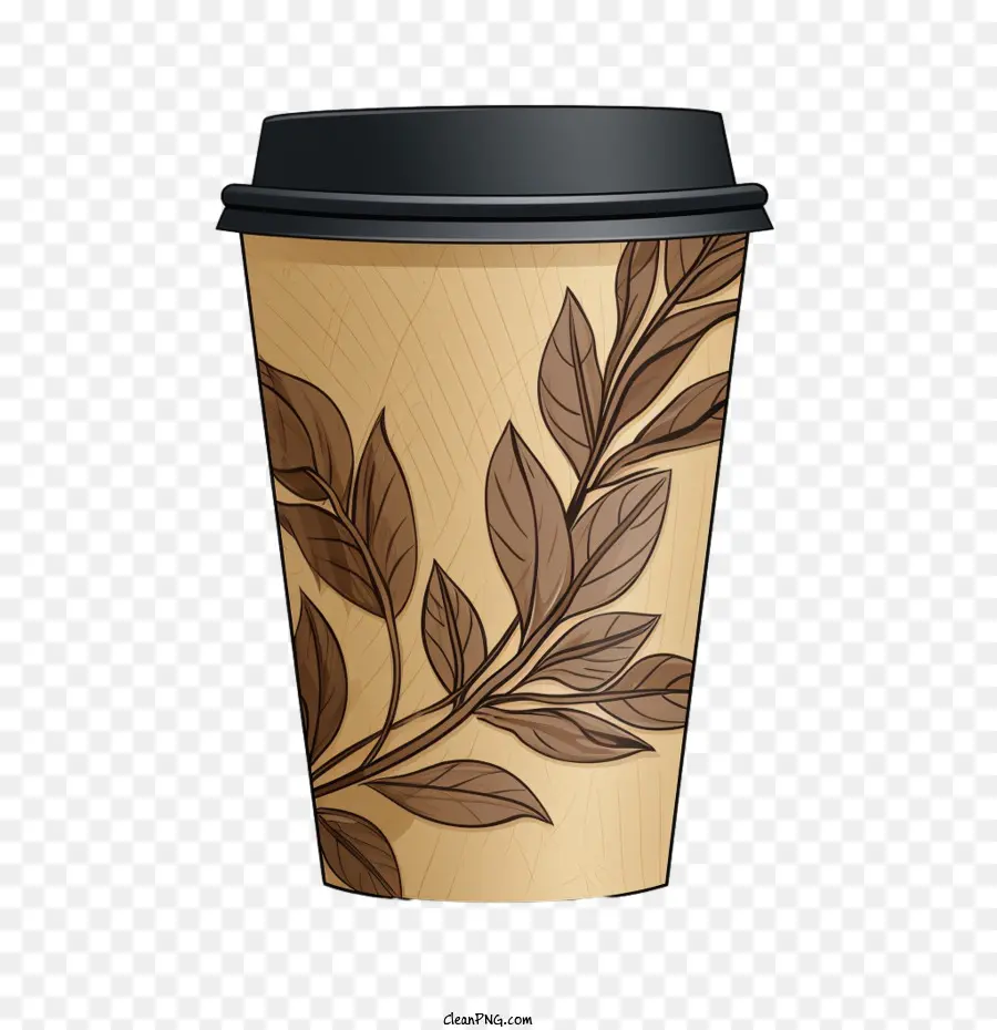 Кофейная чашка коричневой бумаги，бумажная кофейная чашка PNG