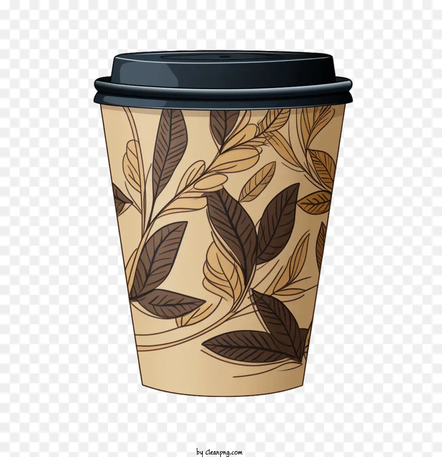 Кофейная чашка коричневой бумаги，бумажная кофейная чашка PNG