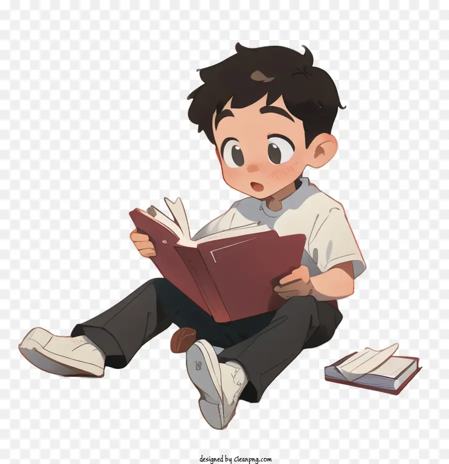 Мальчик читает книгу，мальчик PNG