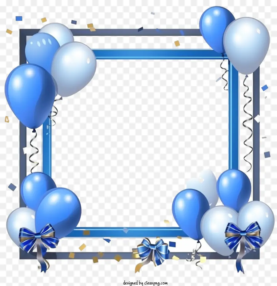 Рамка на день рождения，синий PNG