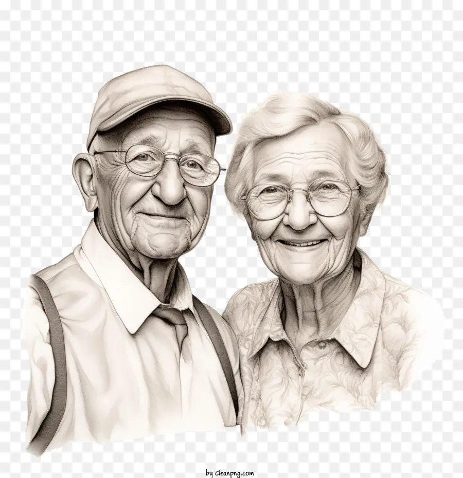 Международный день пожилых людей，пожилая пара PNG