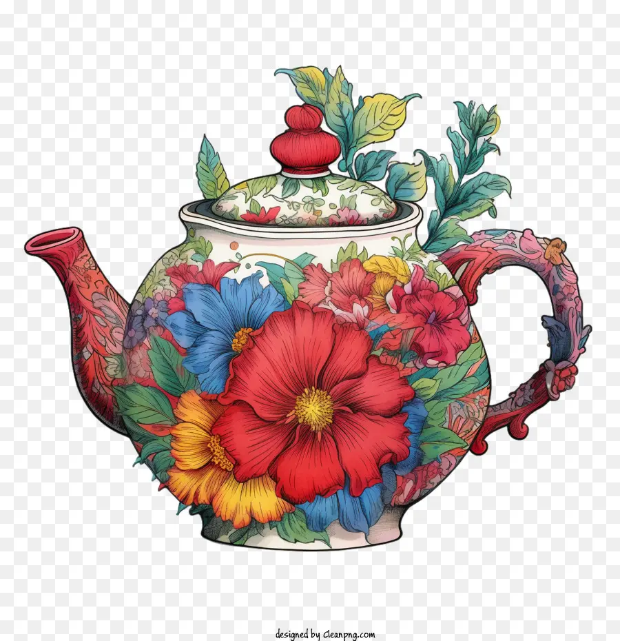 Чайничек，цветочные PNG