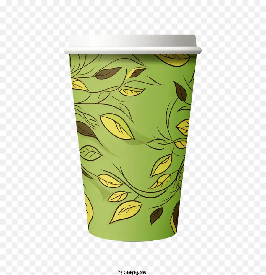 бумажная кофейная чашка，кофейная чашка зеленой бумаги PNG