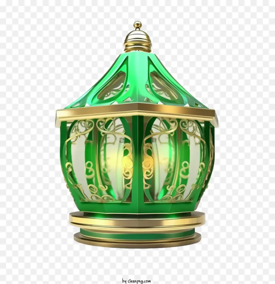 Исламская лампа，зеленая Лампа PNG