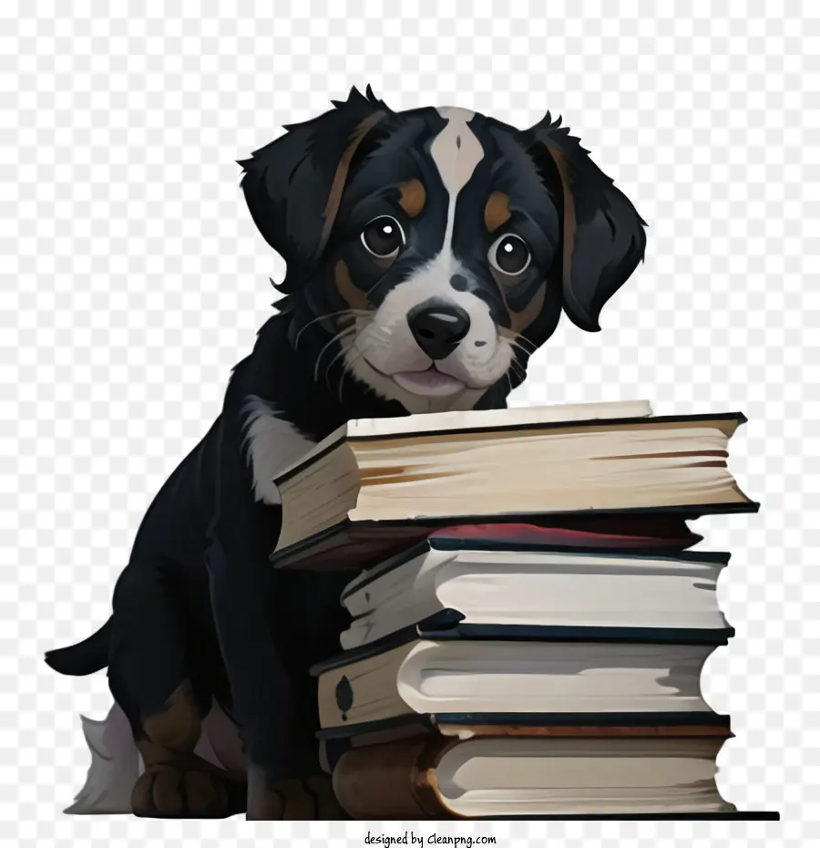 читая книгу，Собака PNG