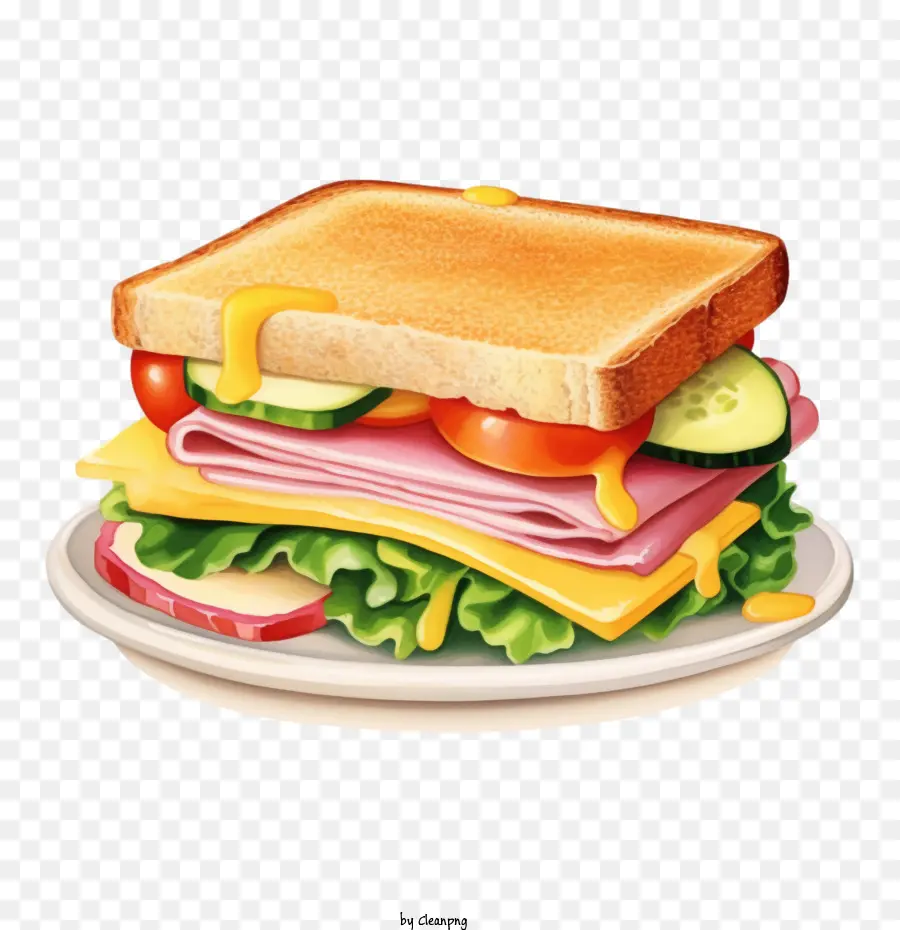 Сэндвич，ветчиной и сыром PNG