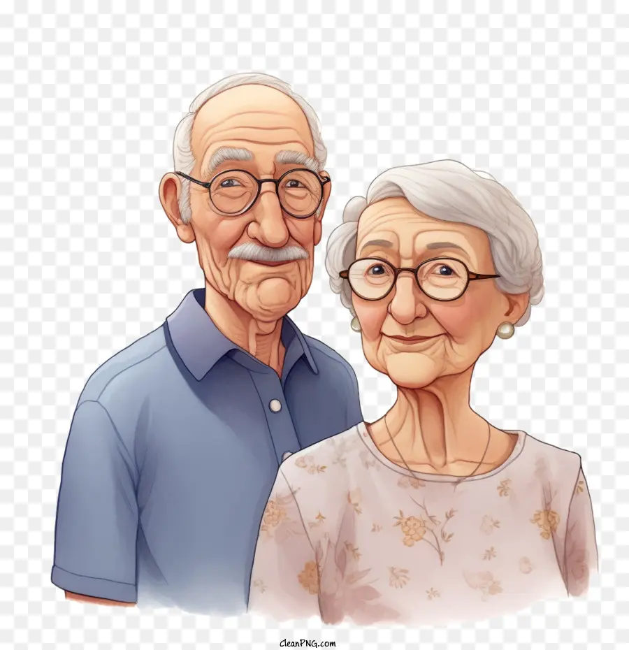 Международный день пожилых людей，пожилая пара PNG