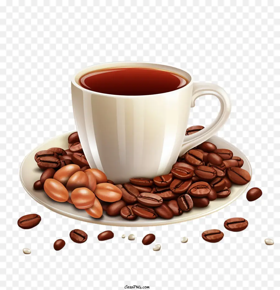 Международный День Кофе，кофе в зернах PNG