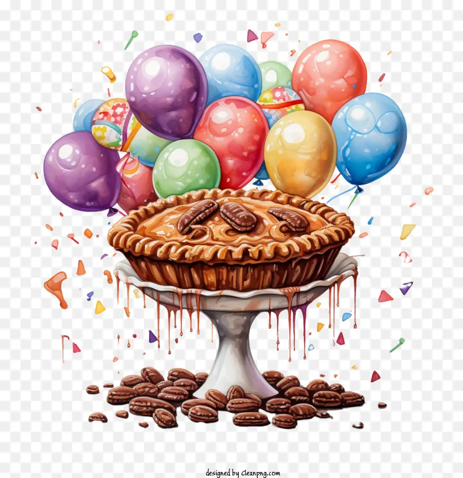 Национальный шоколадный день пирога с орехом пекан，День рождения Торт PNG