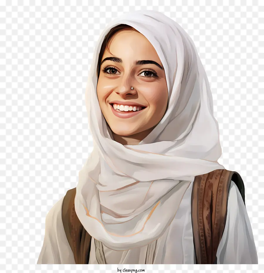 Улыбающаяся арабская девушка，Всемирный День Улыбки PNG