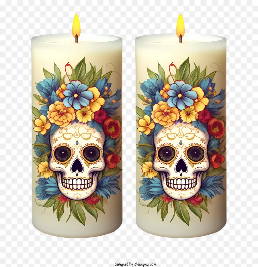 свечи，день мертвых PNG