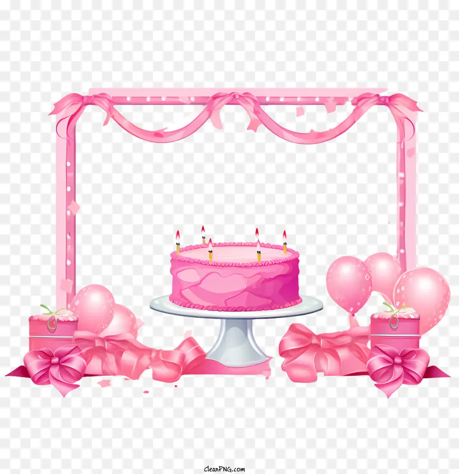 кадр на день рождения，розовый PNG