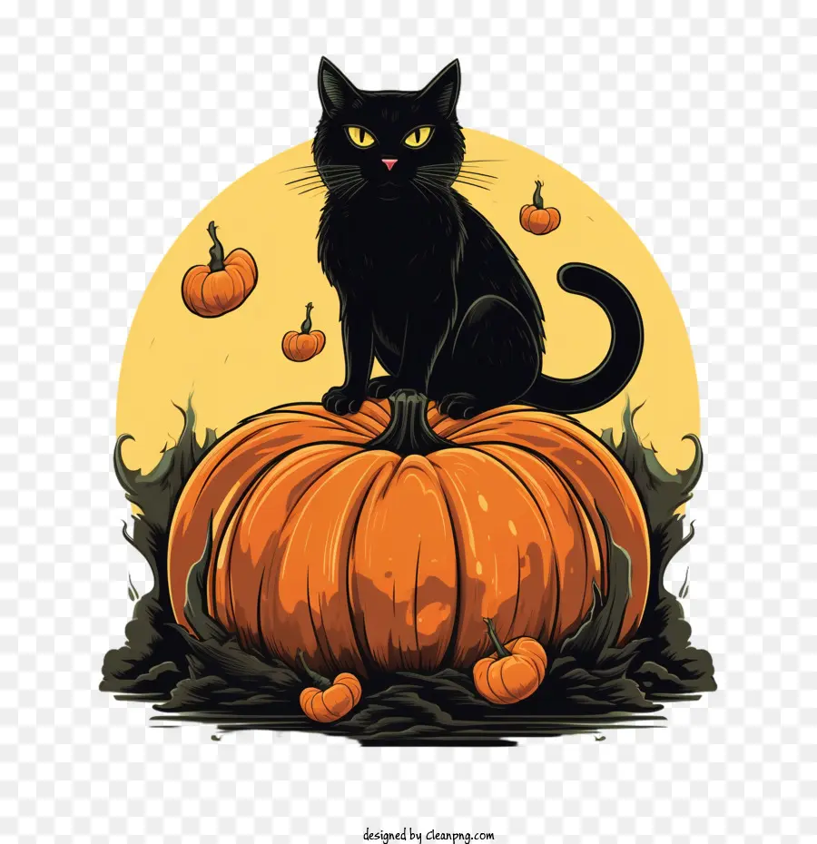 Хэллоуин，Черный кот PNG