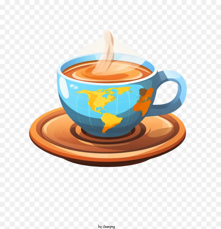 Международный День Кофе，земной шар PNG